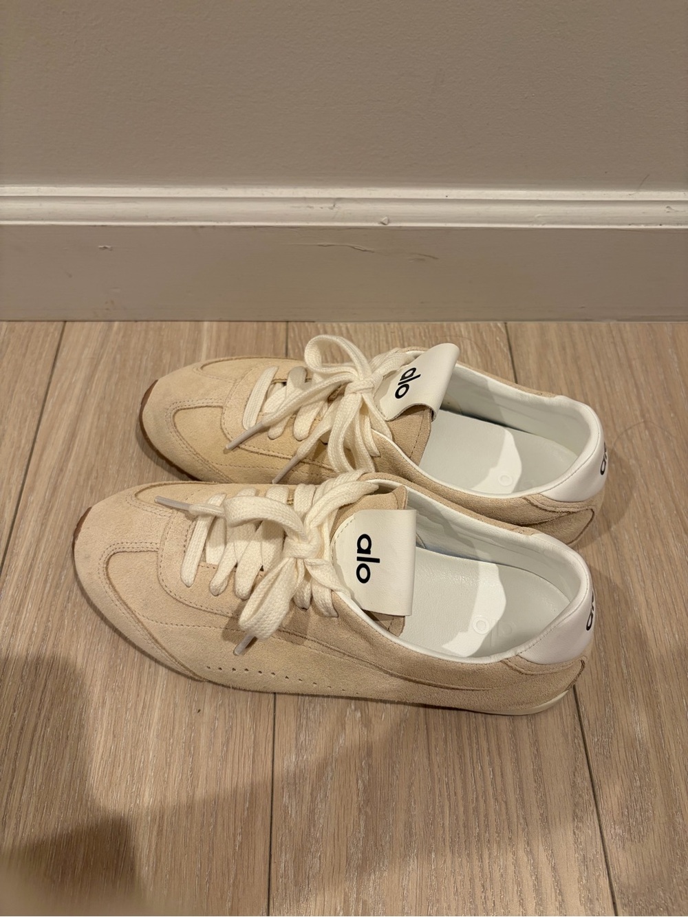ALO Yoga Beige Suede Sneakers
